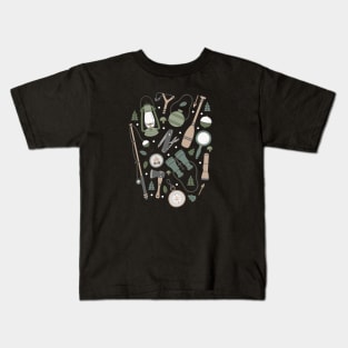 Camping Earth Tones Kids T-Shirt